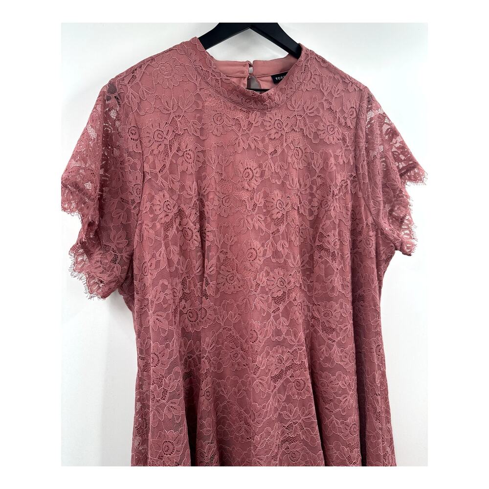 Torrid - Mini Lace High Neck Skater Dress Mauve Size 3 - Picture 3 of 10
